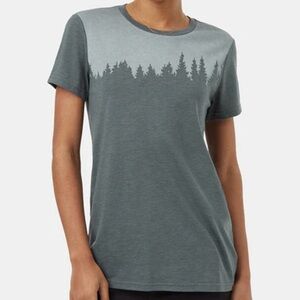 TenTree Juniper T-Shirt, Woman’s Small, Light Urban Green Heather White, EUC